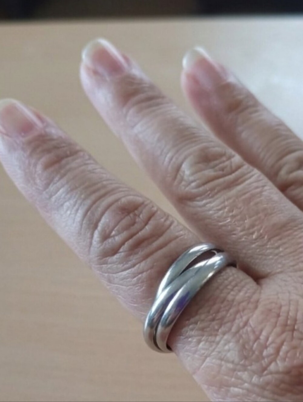 Stainless Steel Interwoven Band Ring - Silver Size  10
